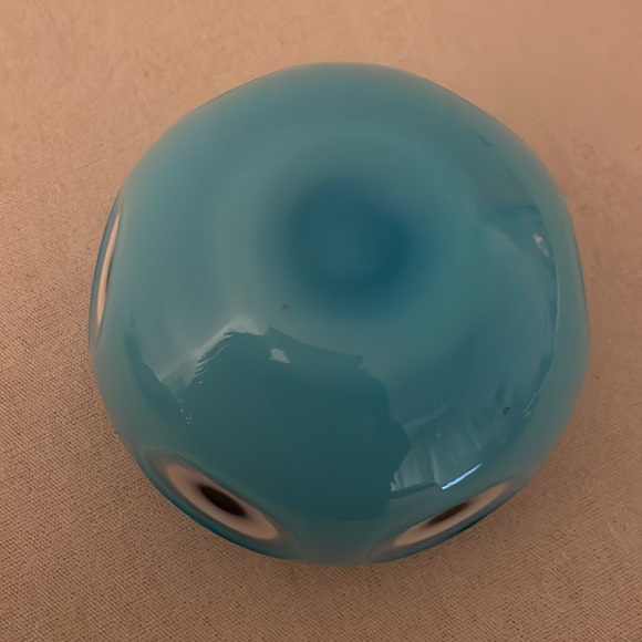 1950 HUTA BORSKE SKIO VASE ART DECO ~ Blue on Blue Stunning VOTIVE - Picture 3 of 11